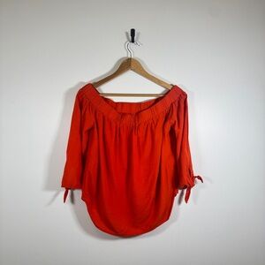 Old Navy Women's Bright Red Off-Shoulder Blouse